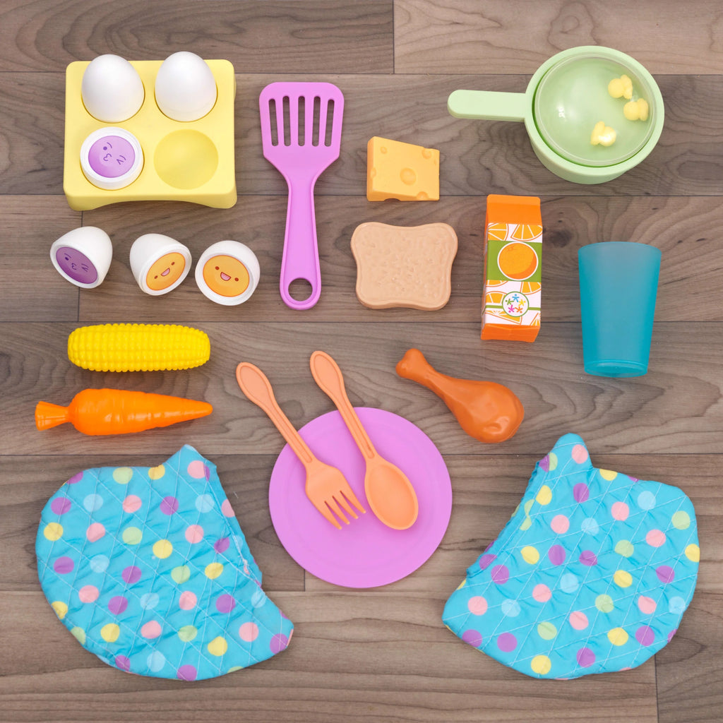 Wooden Toddler Kitchen Activity Center with 23 Accessories T431657