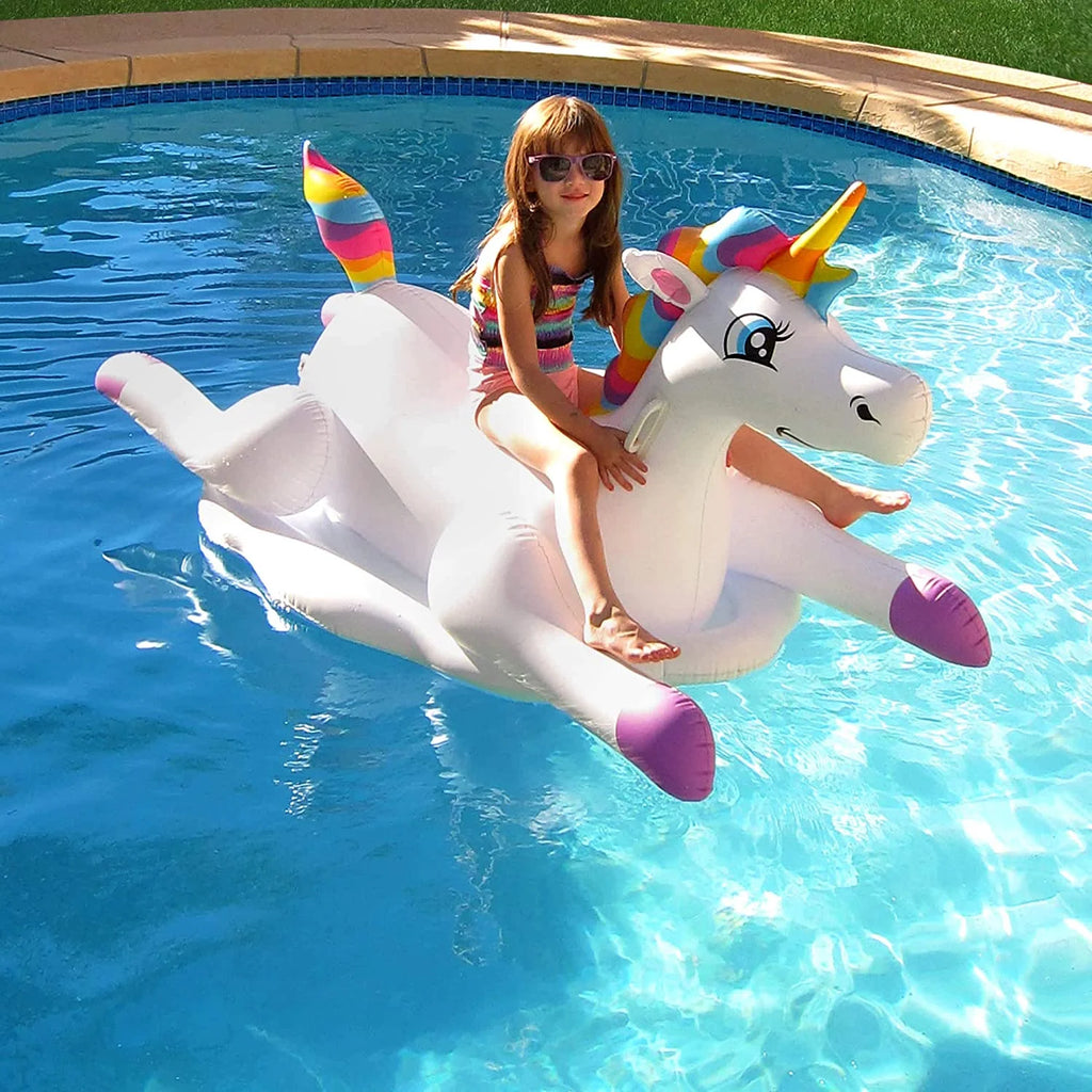 Rainbow Unicorn Inflatable Pool Float Y573