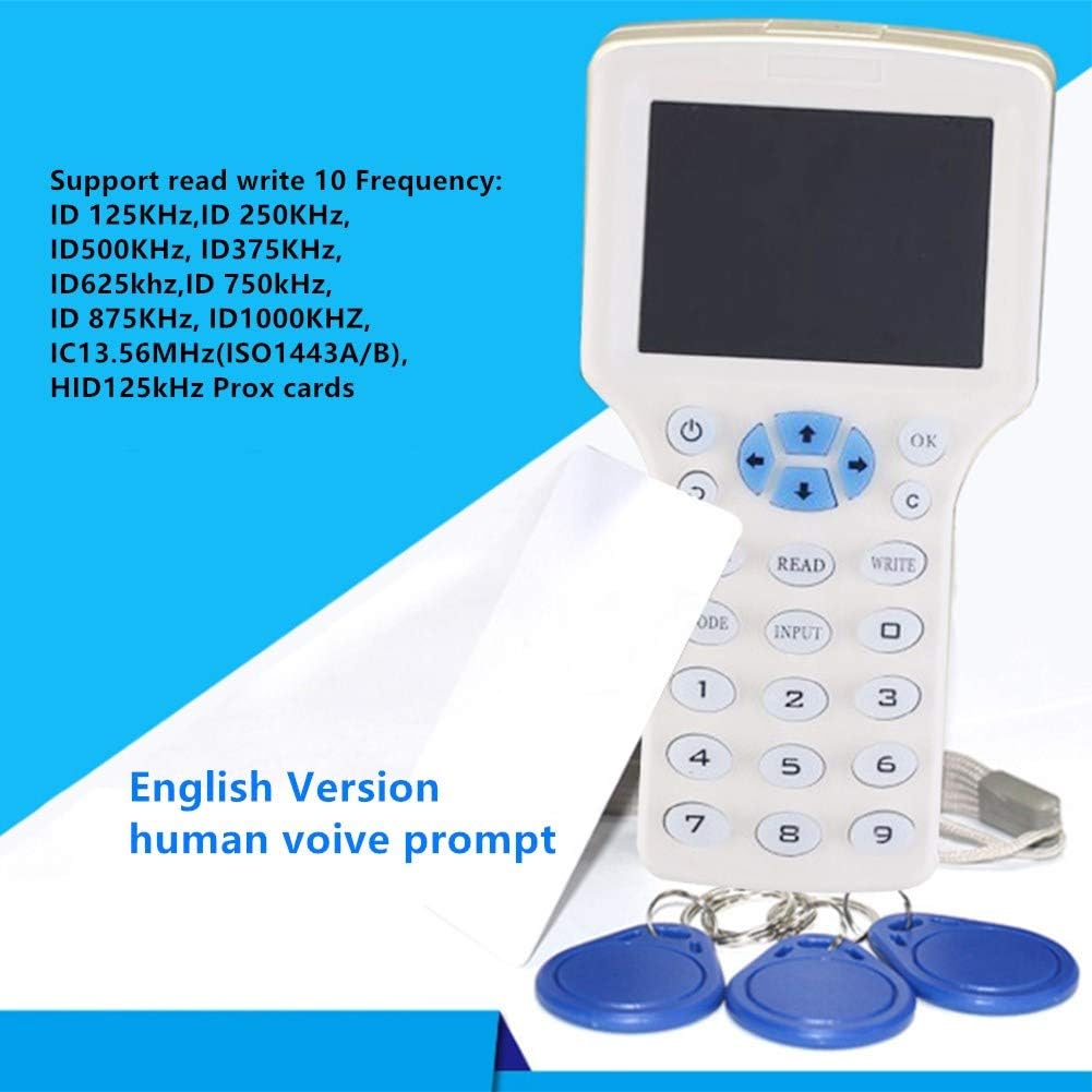 10pcs ID 125khz Cards + 10pcs ID 125kh Keyfobs + 10pcs 13.56mhz IC Key + 1 USB NFC RFID Card Copier Reader Writer Duplicator B8192