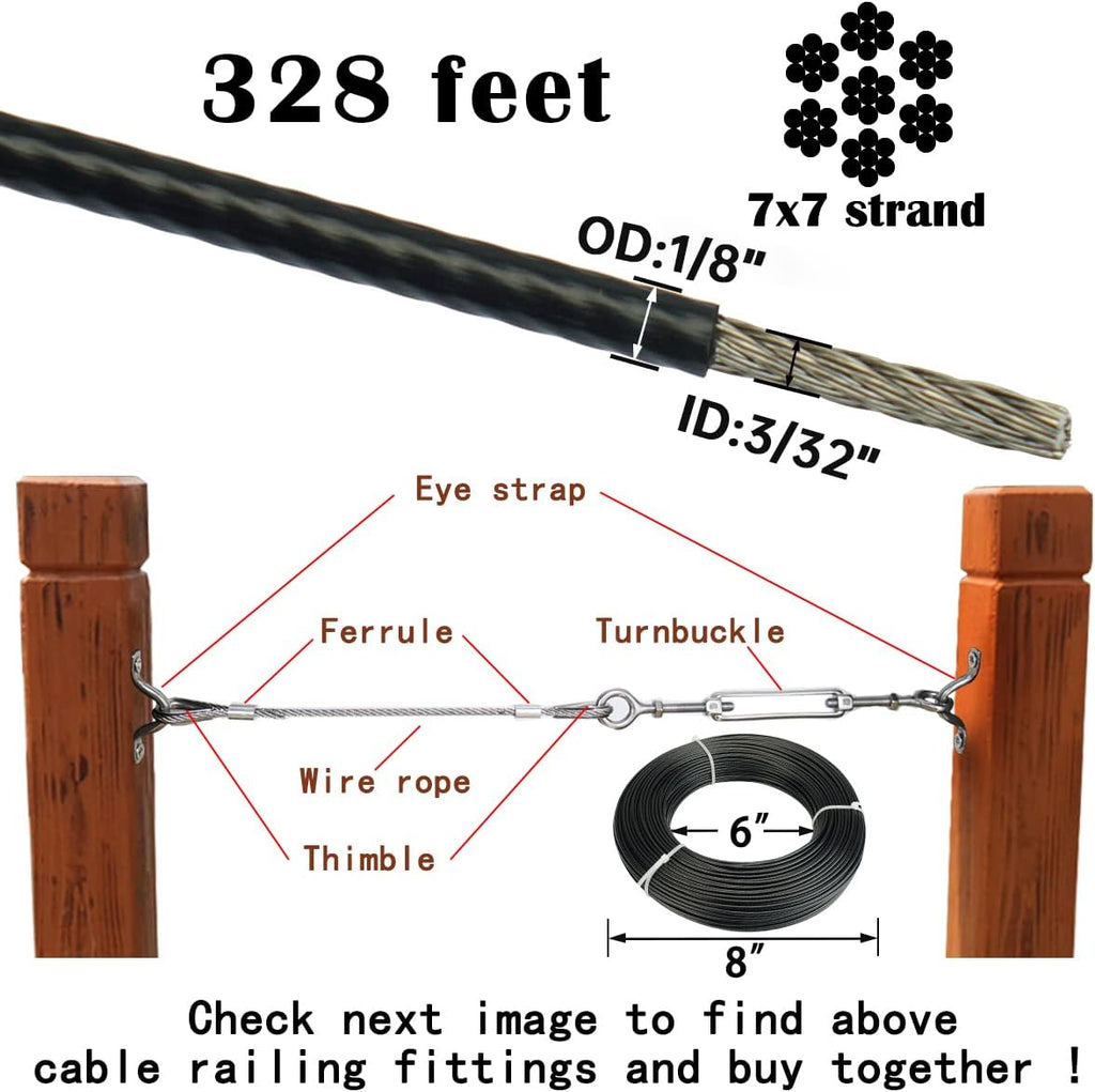 Black Vinyl Coated Stainless Steel Wire Rope M254