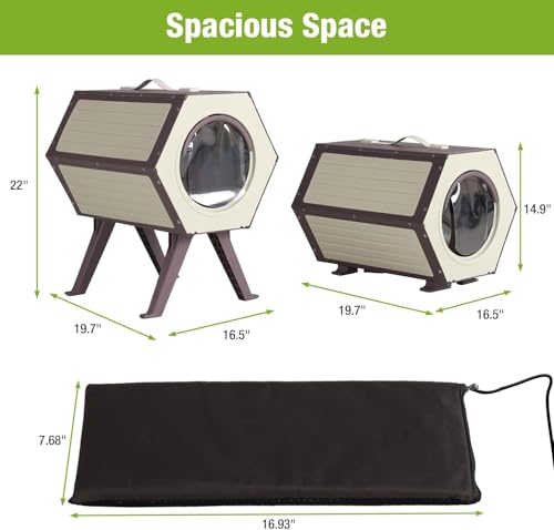 Weatherproof Insulated Cat House with Escape Door (4 Sets) N7704