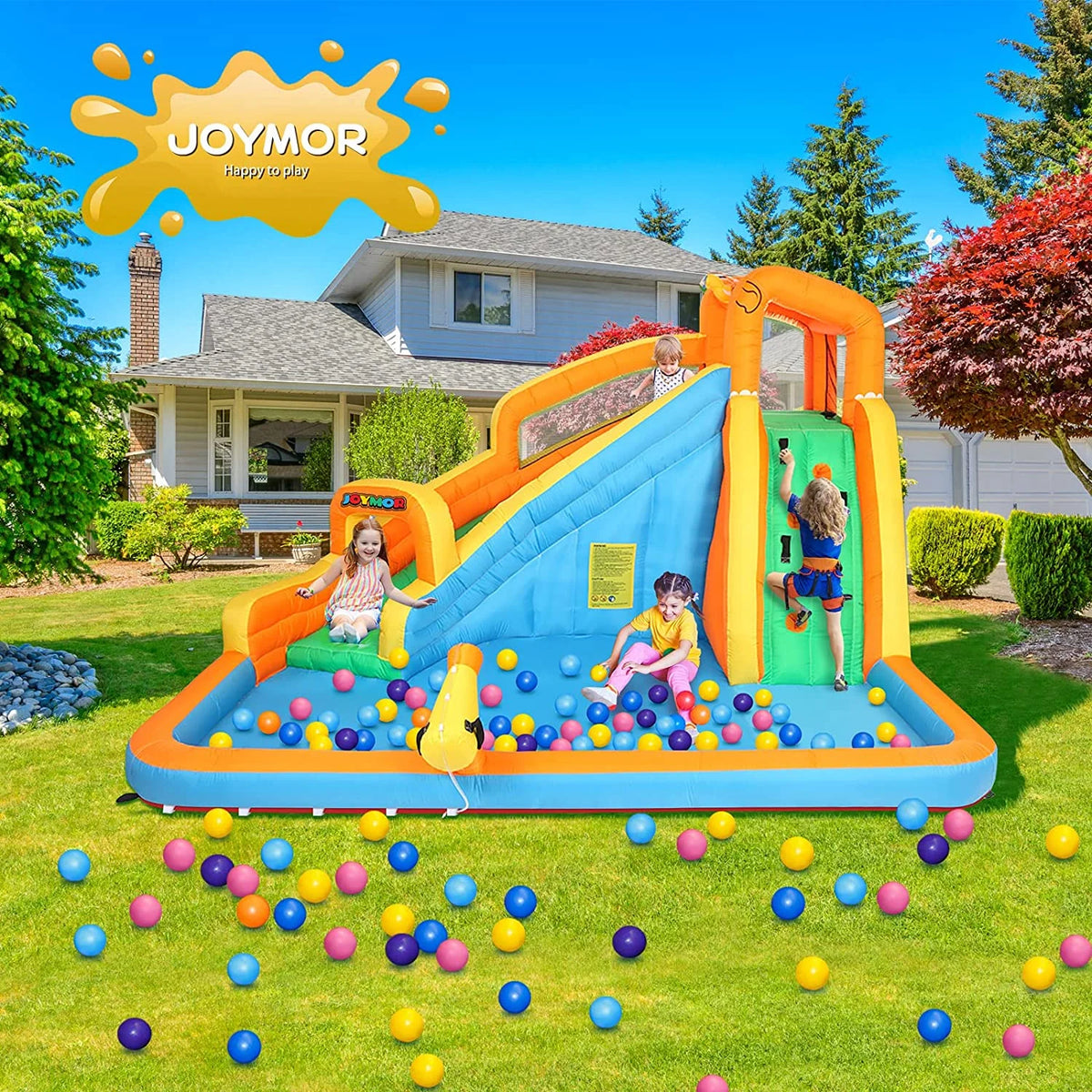 Inflatable Water Slide Bounce House with Splash Pool M66446