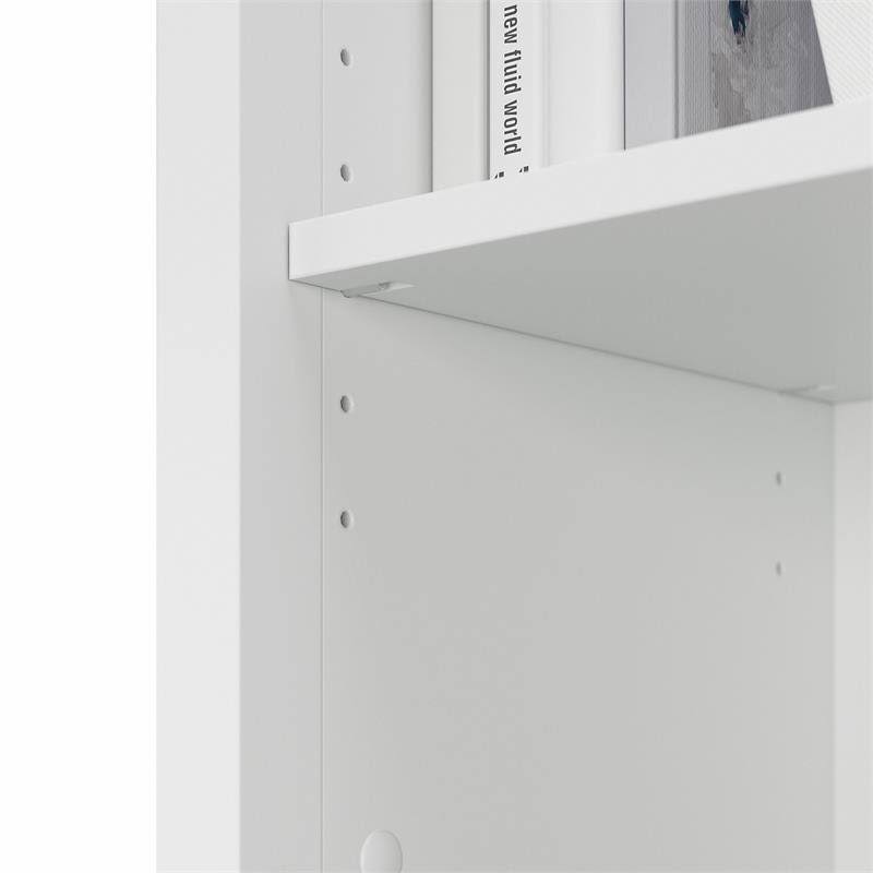 Pure White and Shiplap Gray 5 Shelf Bookcase Set of 2 M3746