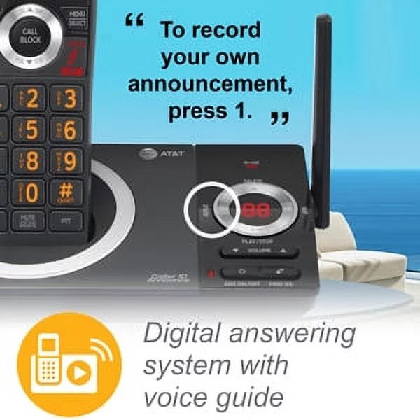 2-Handset Expandable Cordless Phone (Black) Y54257