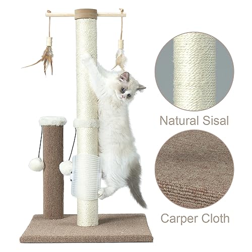 26 inch Sisal Cat Scratching Post with Hanging Ball Toy C1929