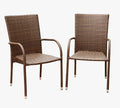 Brown Wicker Dining Armchair, Set of 2 K4729