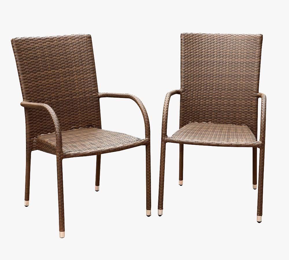 Brown Wicker Dining Armchair, Set of 2 K4729
