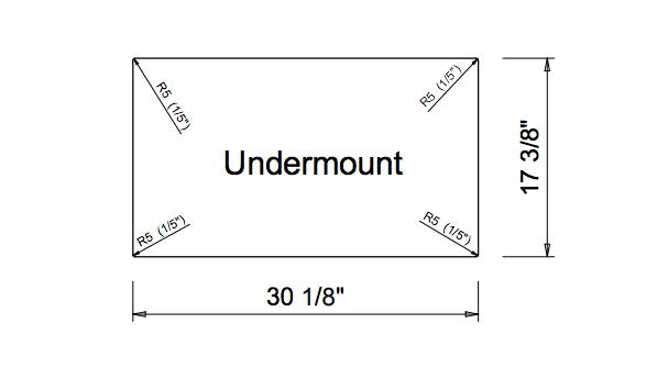 33x22 Single Basin Granite Undermount Sink J965650