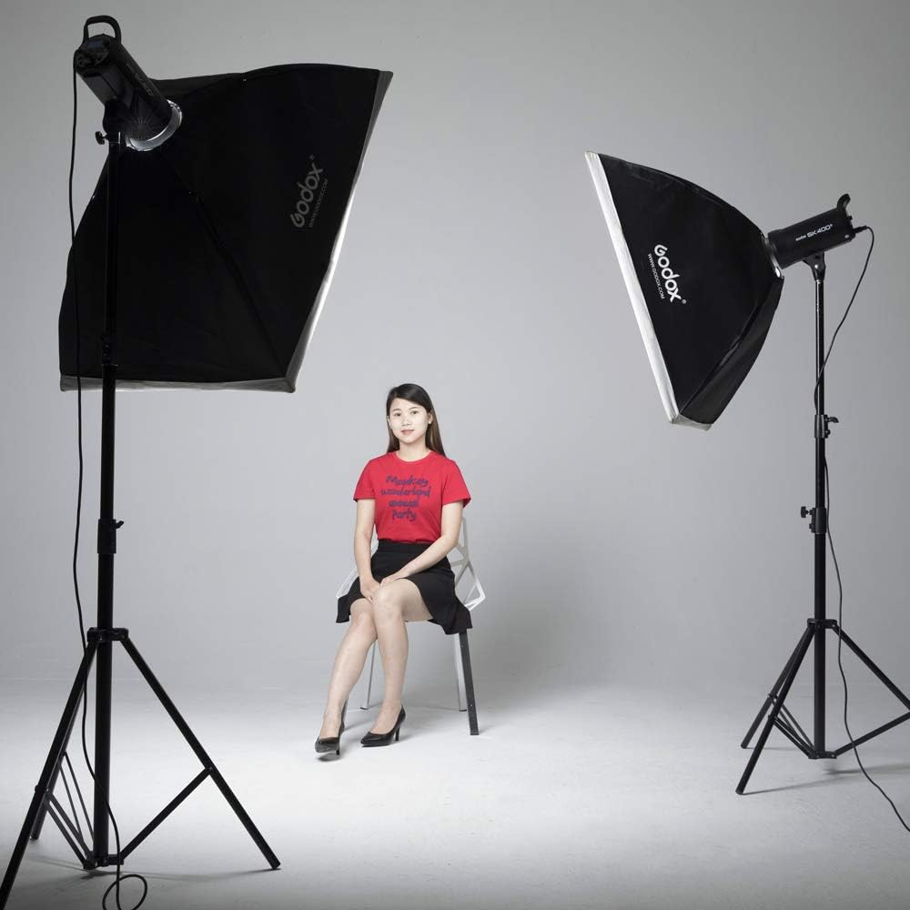 2 Pack 800Ws Photo Speedlite Studio Flash Strobe Monolight Bowens Mount Kit with Softbox, Light Stand, Barn Door Kit, Reflector C53822