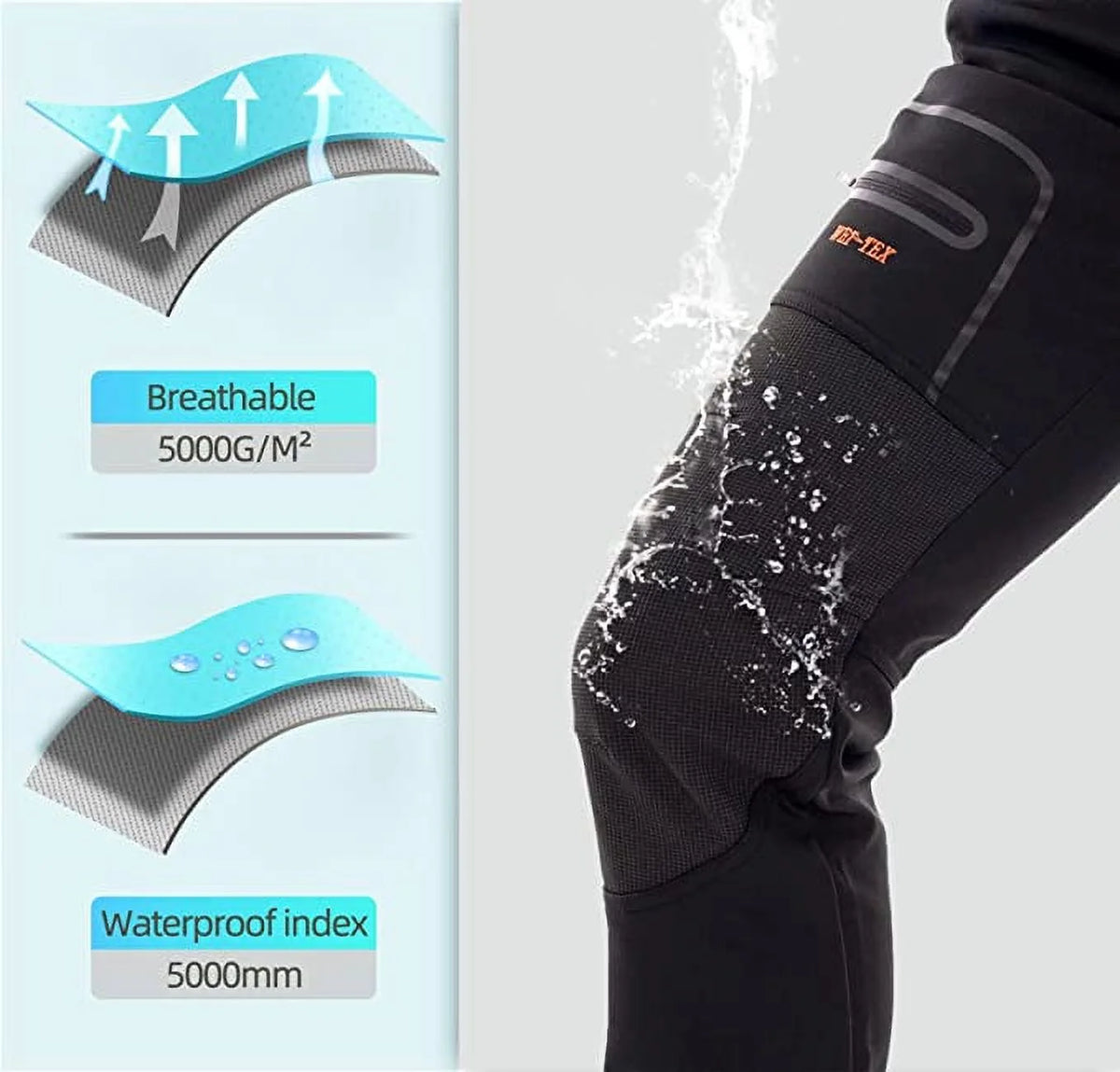 Waterproof Windproof Fleece Cargo Ski Hiking Pants X7412