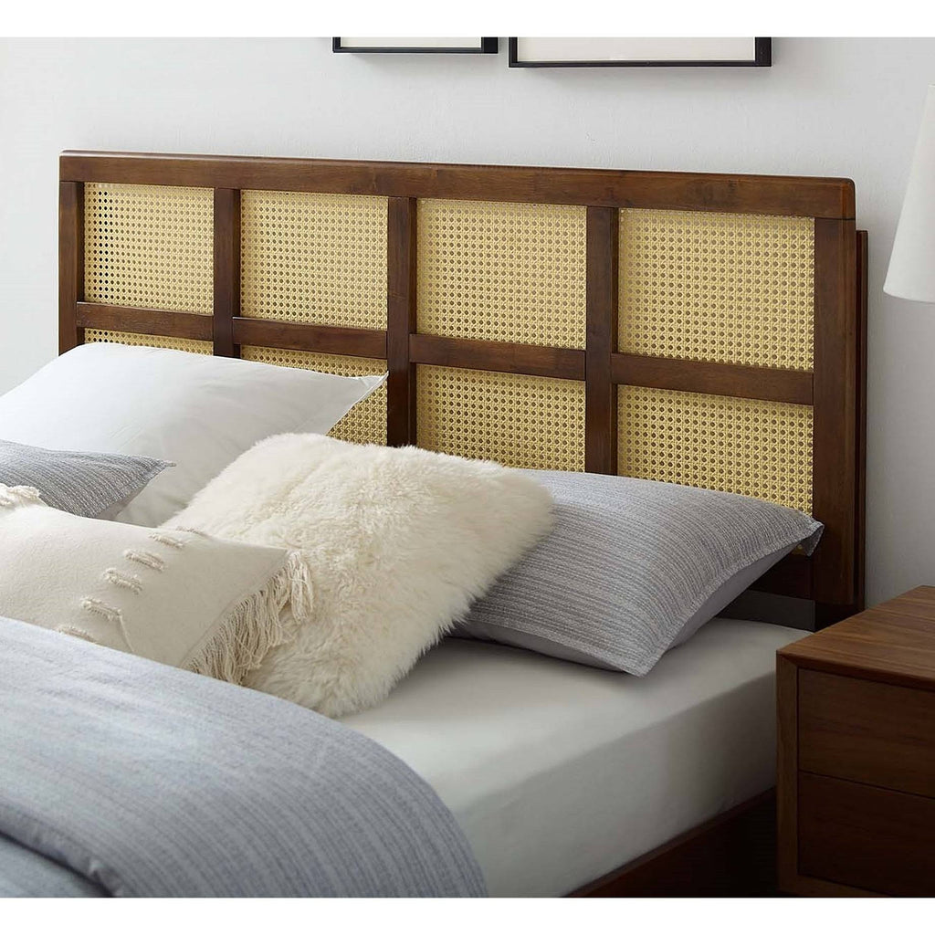 Queen Size Walnut Wooden Headboard Z3553