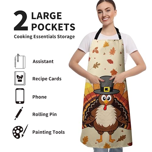 Snowman Cardinal Birds Christmas Kitchen Apron with Adjustable Strap and Two Pockets M397223