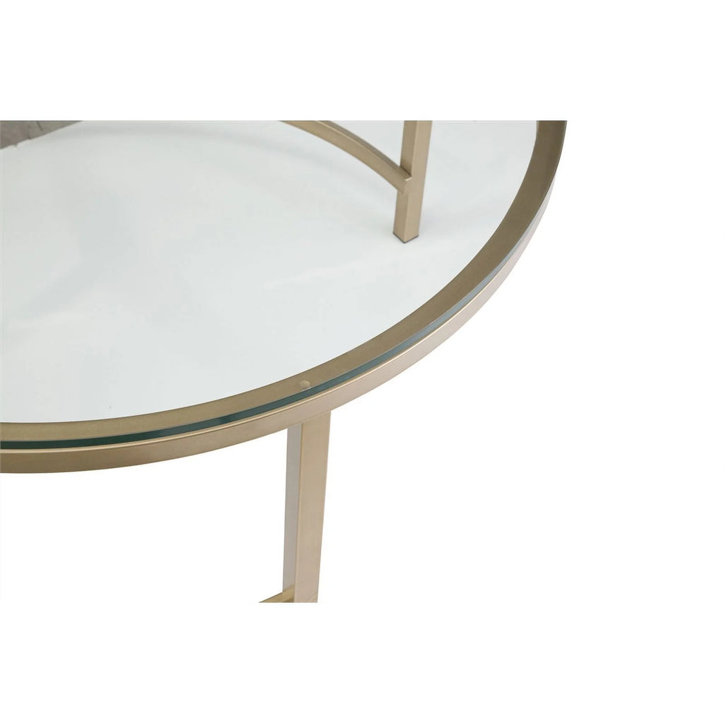 Round Nesting Cocktail Table with Glass Top K33646