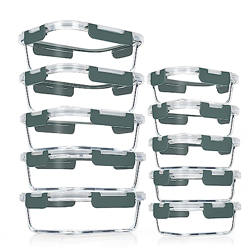 10 Pack Glass Meal Prep Containers with Lids G768
