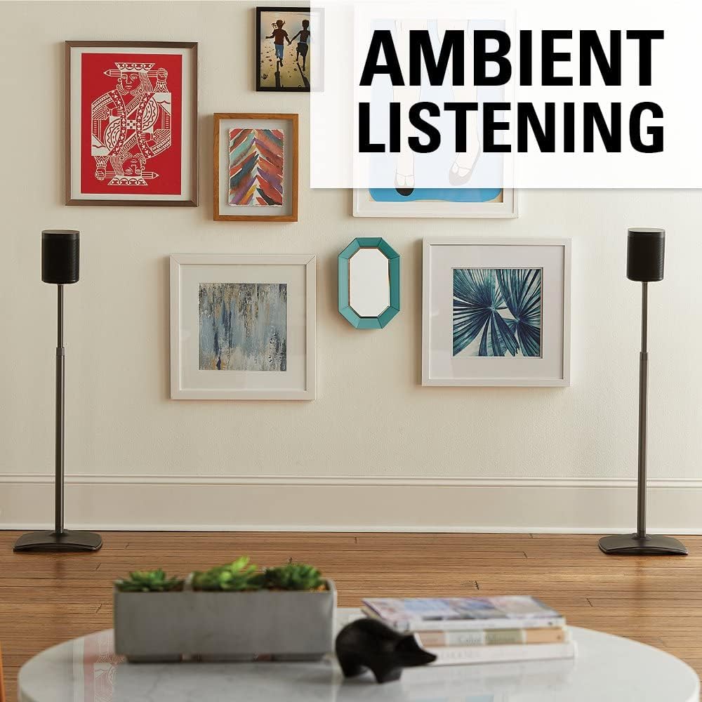 Black Adjustable Height Speaker Stands Q2576