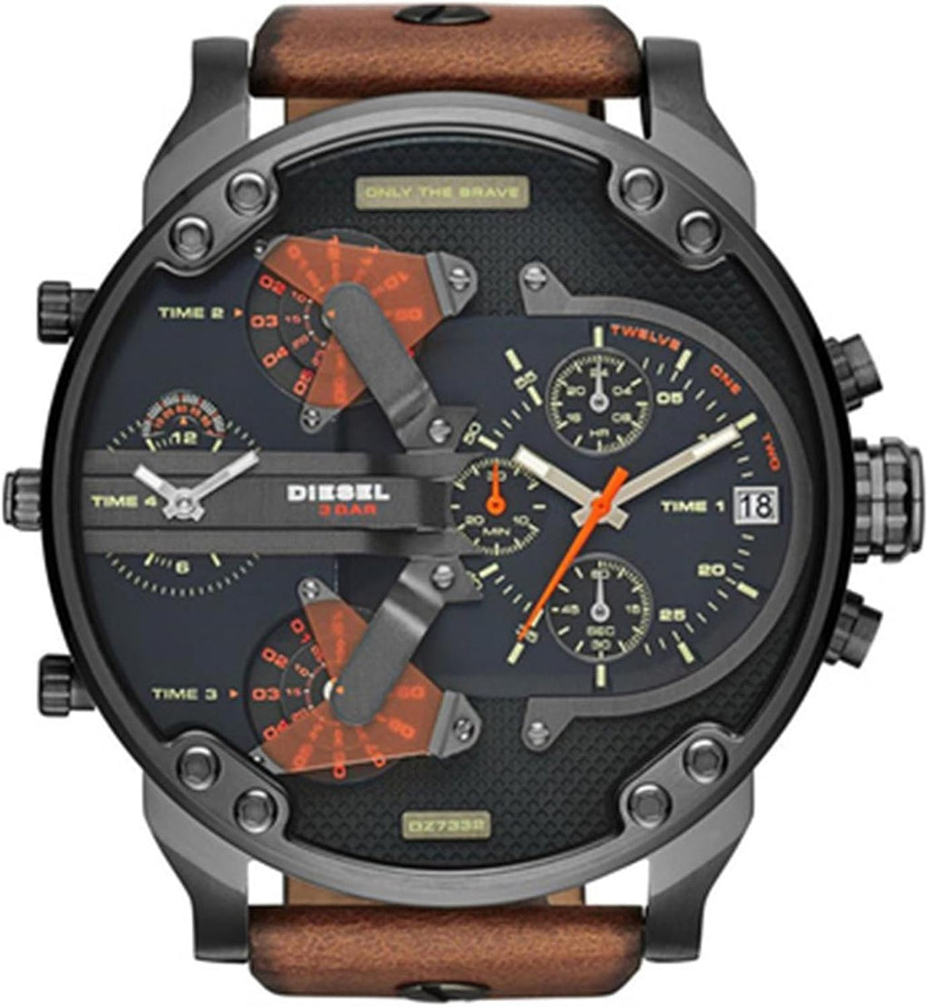 Gunmetal Brown Leather Watch M674