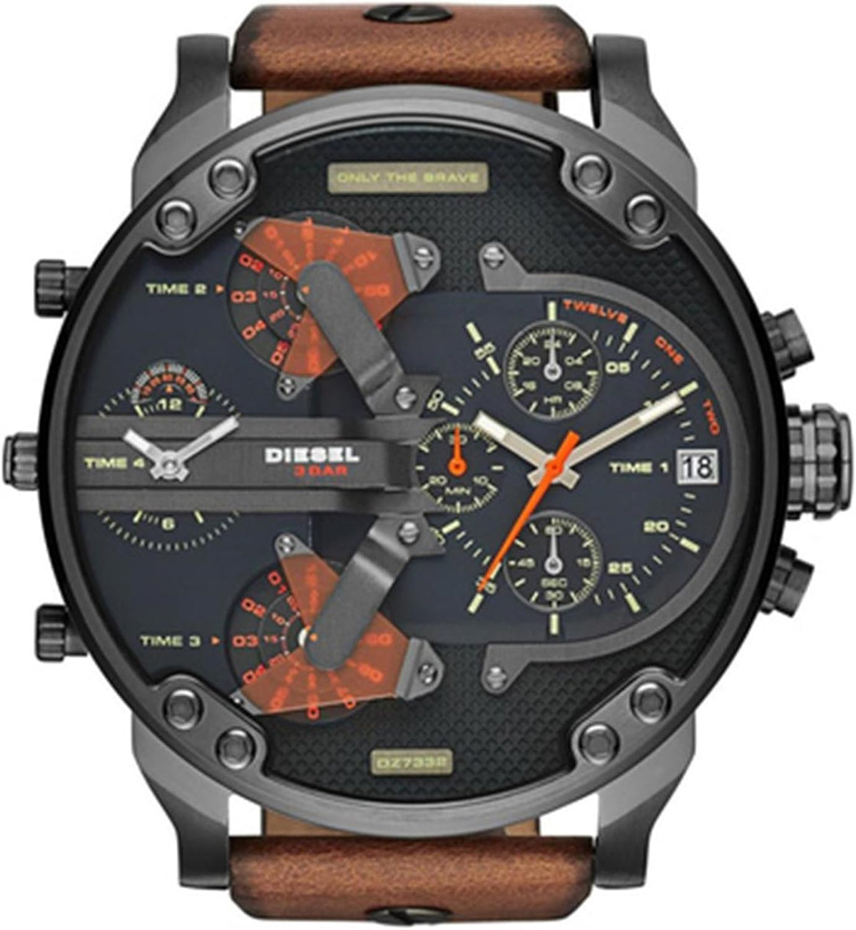 Gunmetal Brown Leather Watch M674