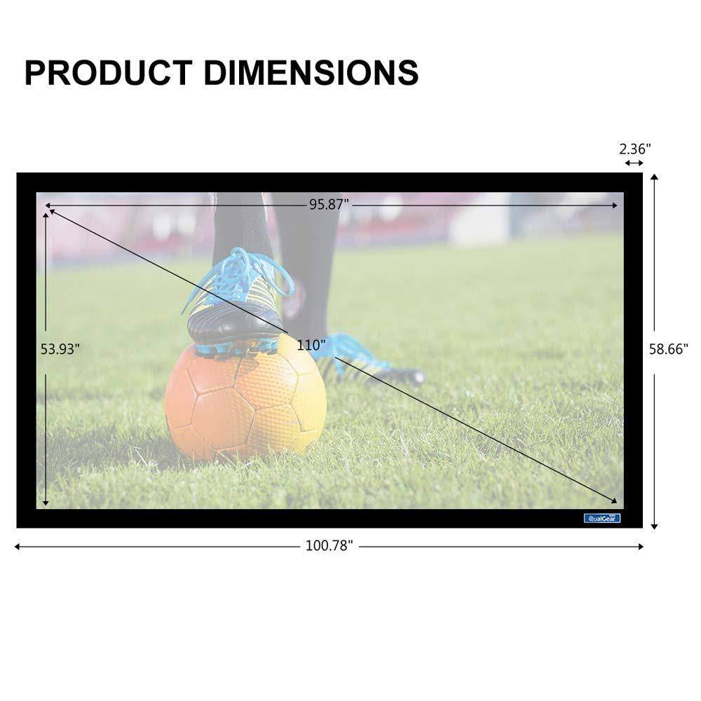 110-inch Fixed Frame Projector Screen 16:9 4K HD 1.0 Gain Acoustic White L347578