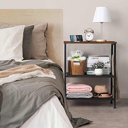 3 Tier Brown Rolling Utility Cart with Storage Z72909