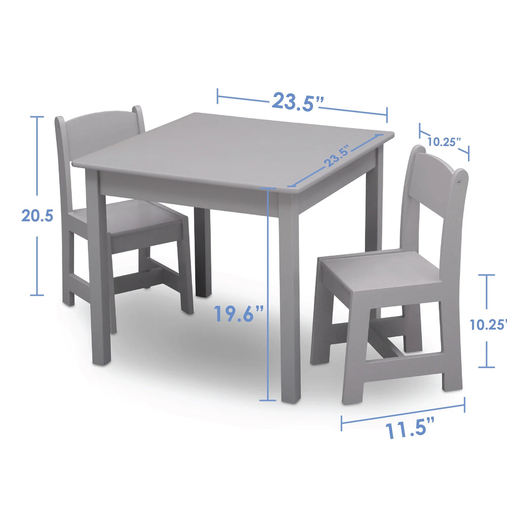 Wood Kids Table and Chair Set (2 Chairs Included) C10948