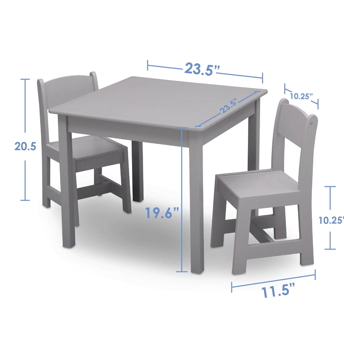 Wood Kids Table and Chair Set (2 Chairs Included) C10948