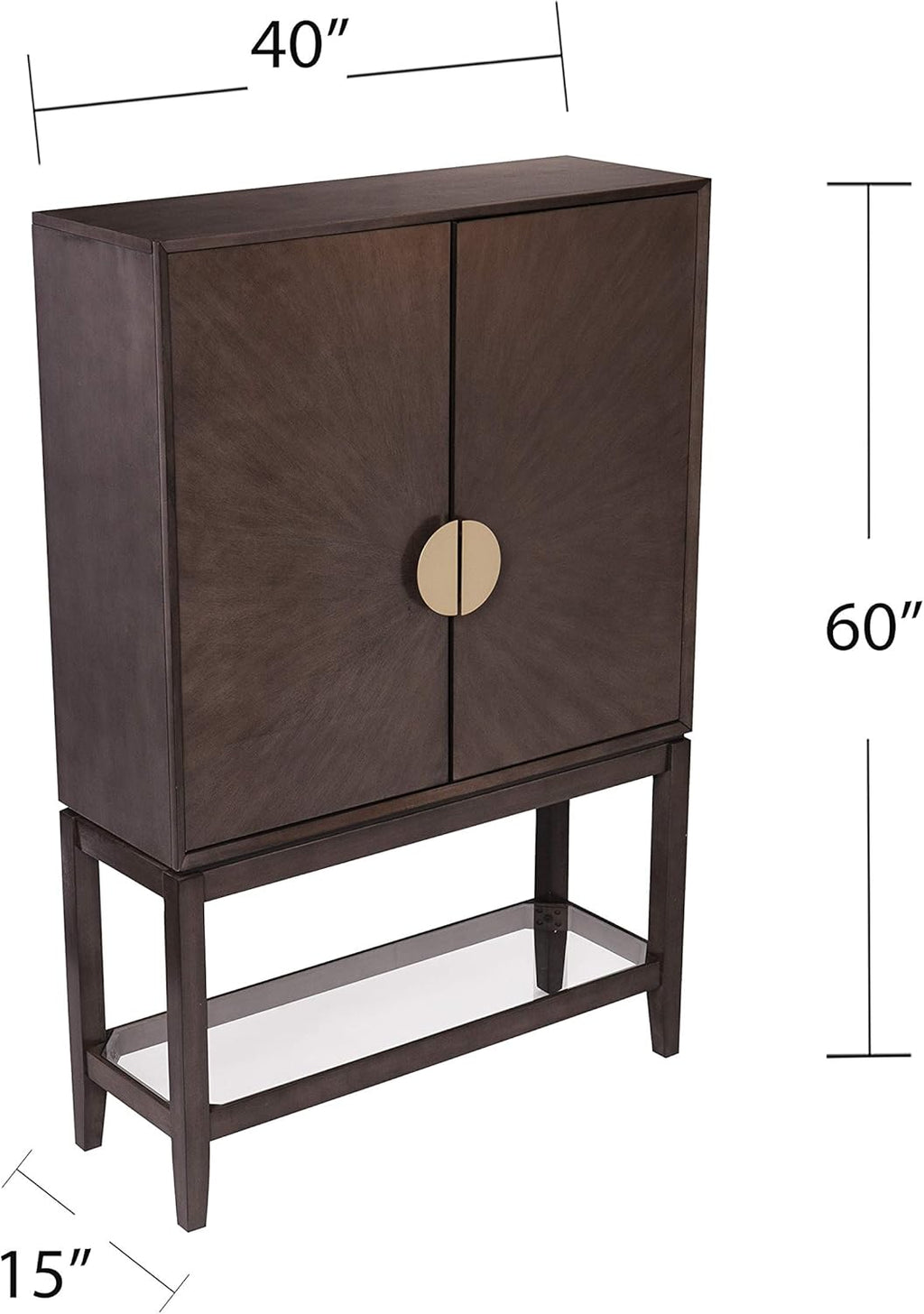 Gray Storage Hutch Bar Cabinet V637