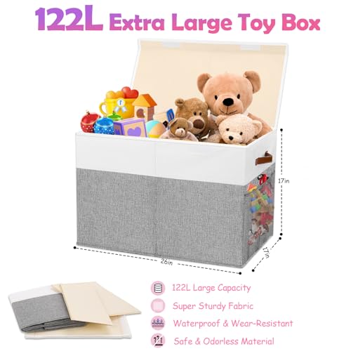 Extra Large Collapsible Toy Storage Box with Lid and Divider C231123