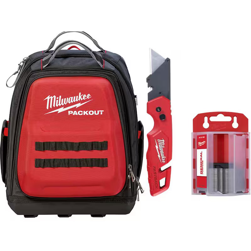 Tool Backpack with Folding Utility Knife and Utility Blade Set S749