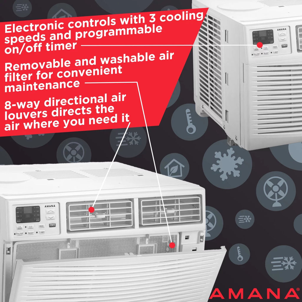 8,000 BTU Window-Mounted Air Conditioner with Remote Control J50818