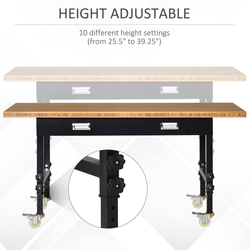 Mobile Workbench with Four Lockable Casters J6068