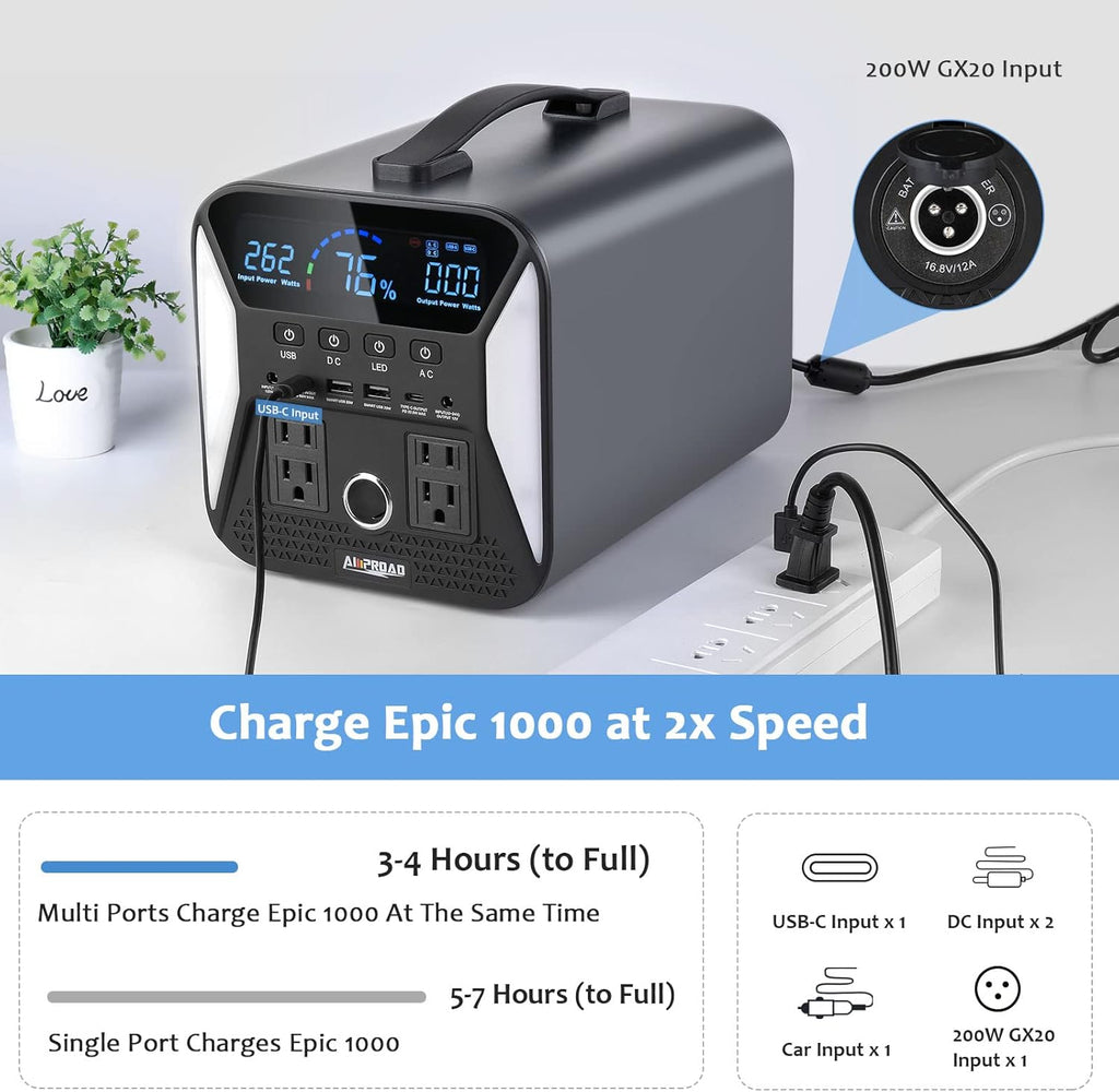 Portable Power Station 300Wh with AC/DC/QC USB Ports J56451