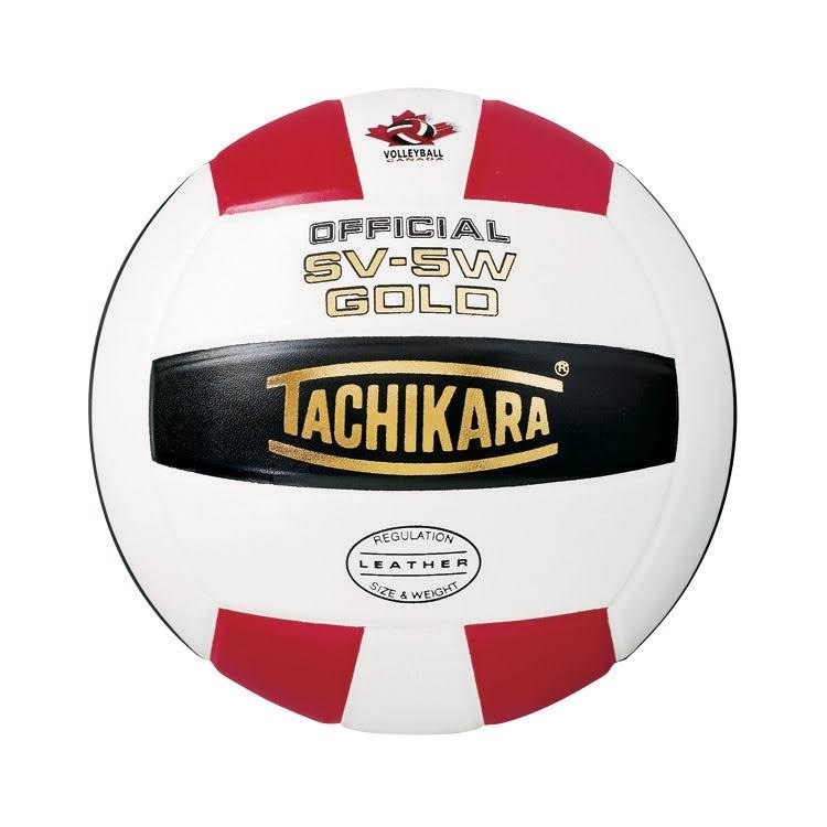 Scarlet White Black Leather Volleyball D6727