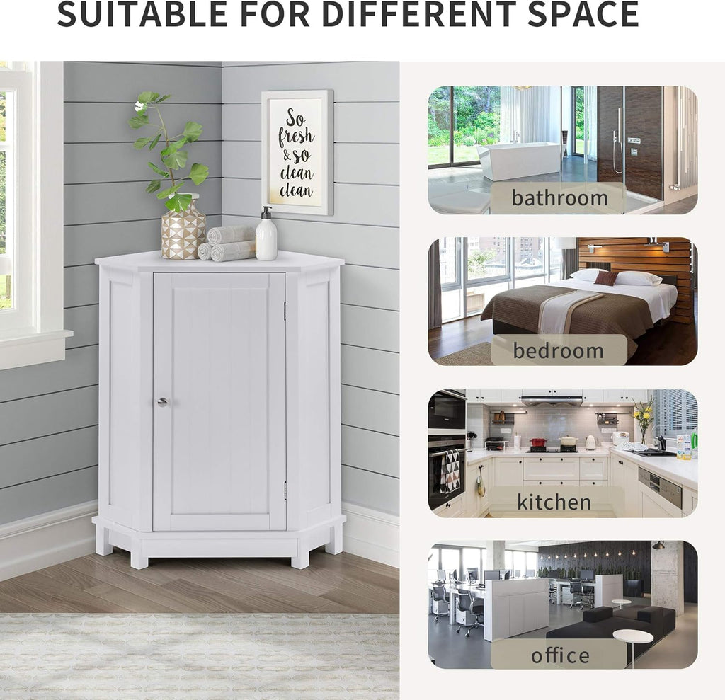 White Triangular Storage Cabinet X295