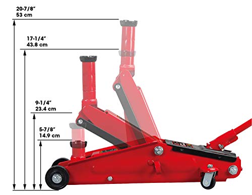 Hydraulic Trolley Floor Jack with Extra Saddle 3 Ton Red P878893