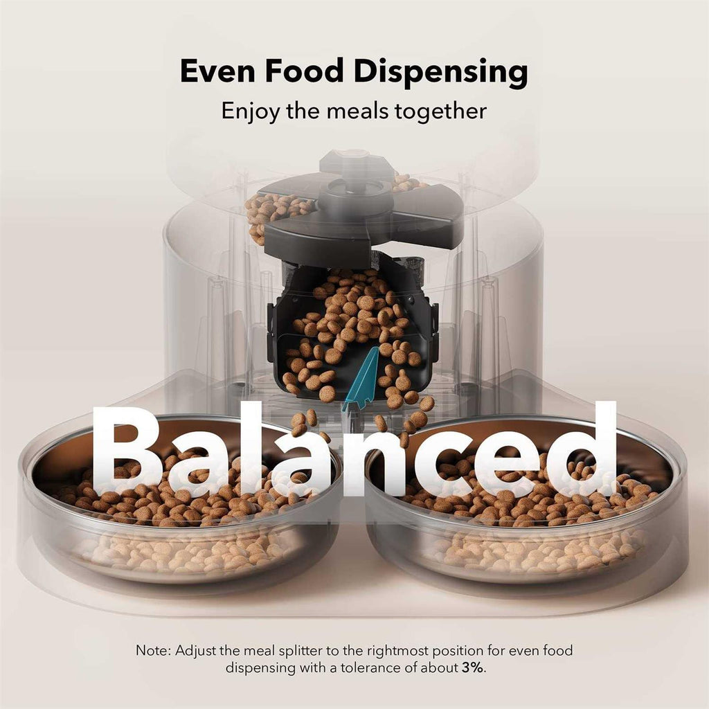 Automatic Cat Food Dispenser 5L with 2 Stainless Bowls F190