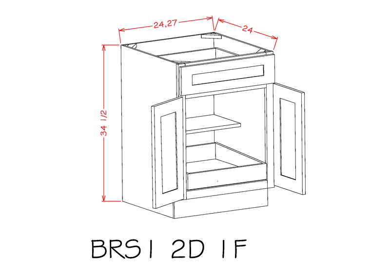 White 2 Doors 1 Drawer Base Cabinet K235