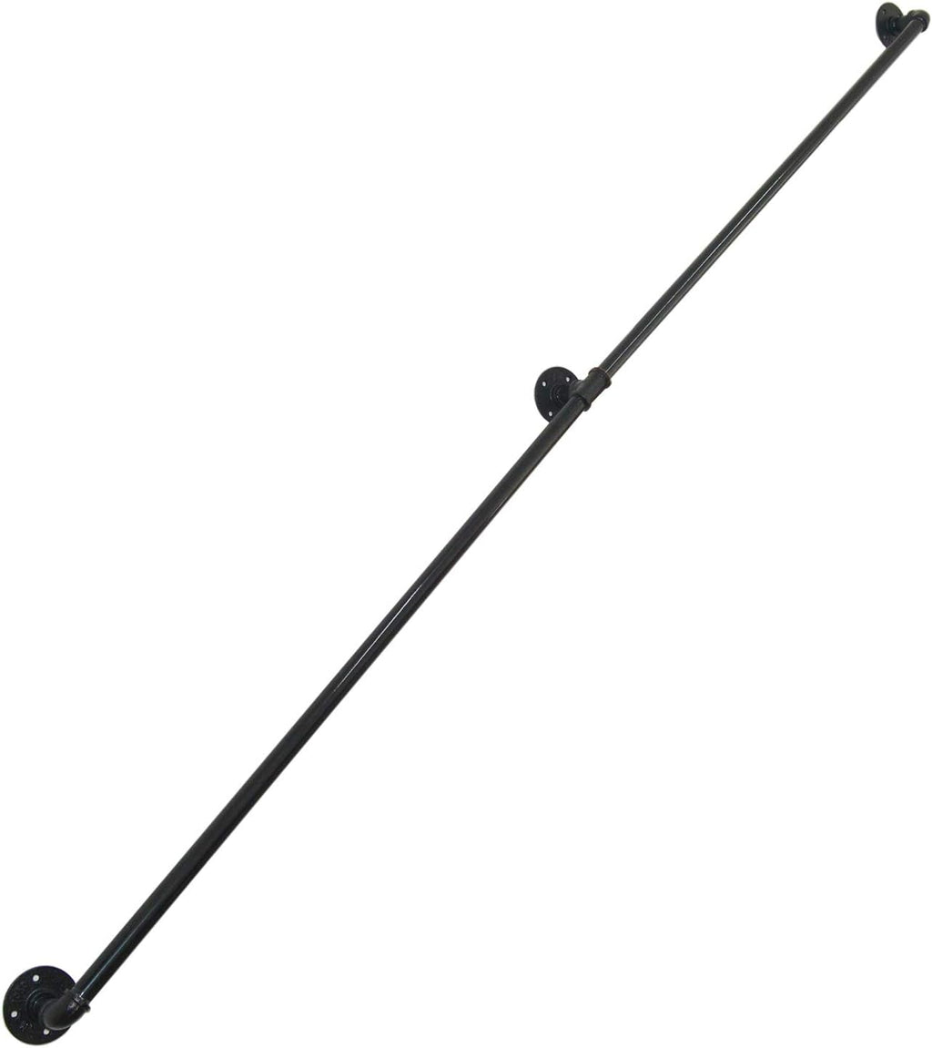 Black Industrial Wall Mount Pipe Handrail L85651