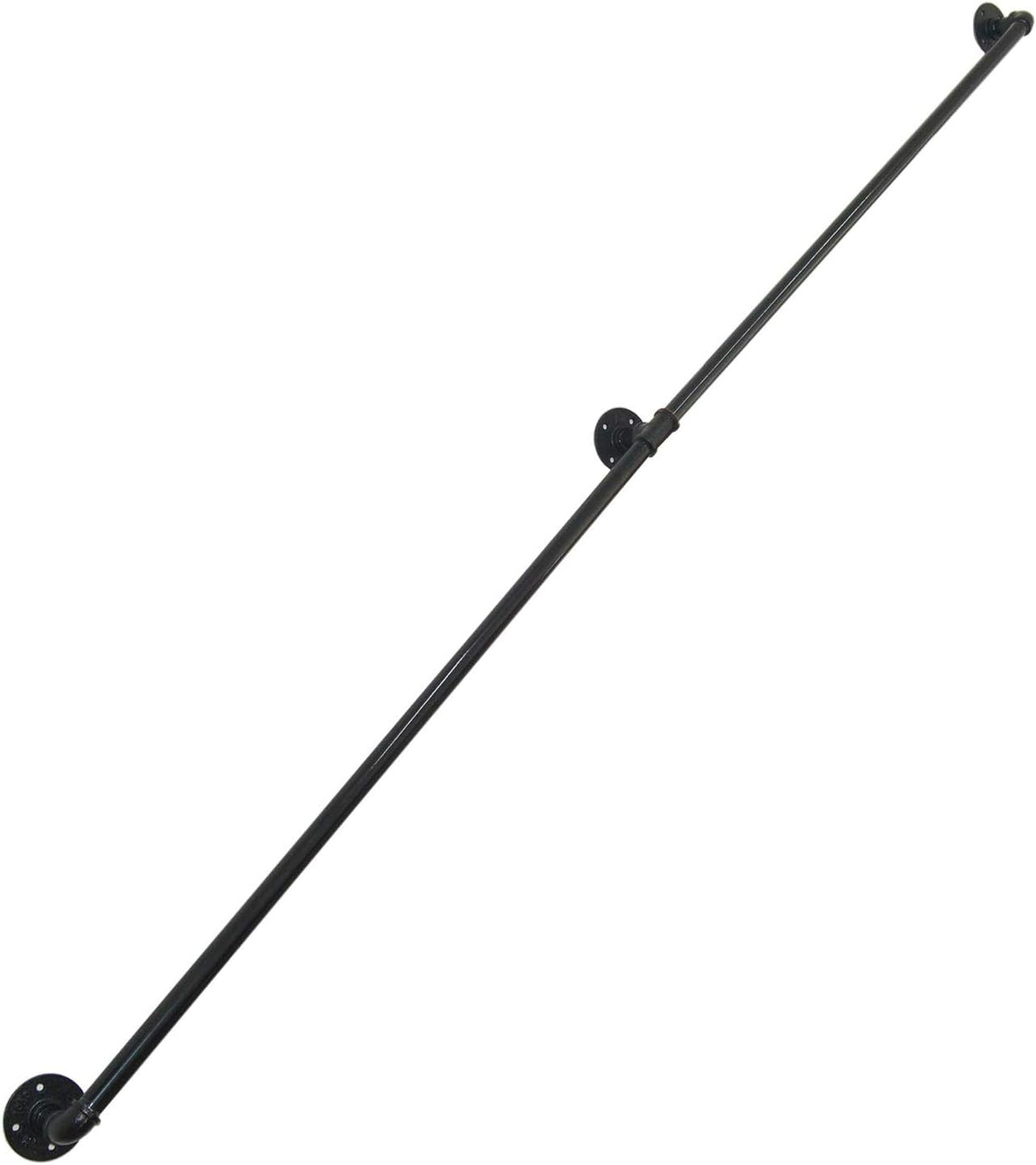 Black Industrial Wall Mount Pipe Handrail L85651