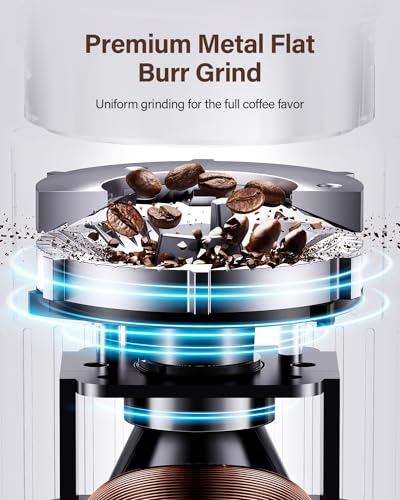 Burr Coffee Grinder Electric with 32 Grinding Sizes, 40 Seconds Adjustable Electronic Timer R141
