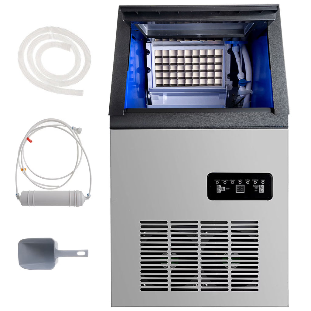Commercial Ice Maker Machine 150LBS/24H Stainless Steel Freestanding Ice Cube Maker Q75283