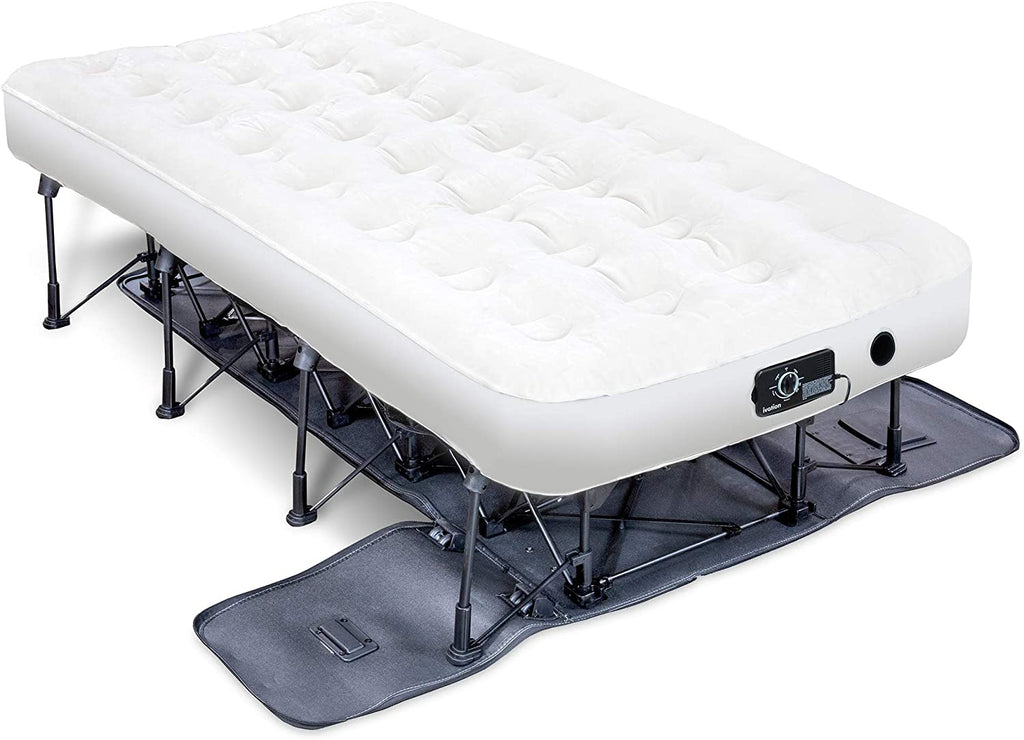 Queen Self Inflatable Air Mattress with Frame & Rolling Case V408