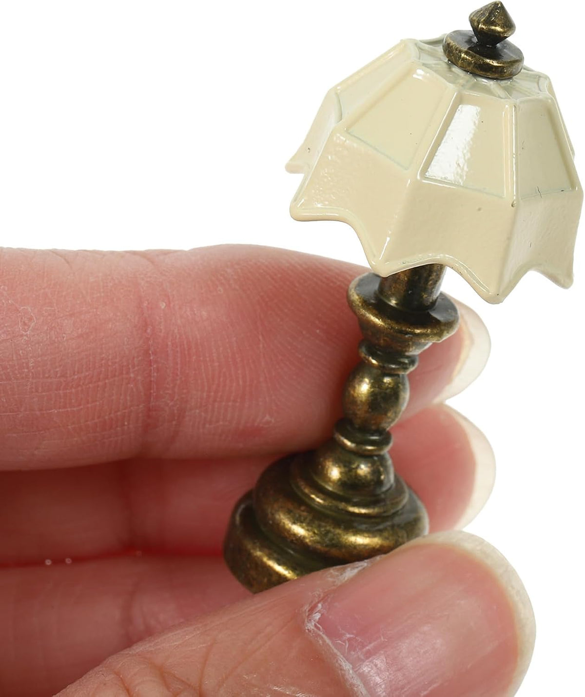 White Metal Desk Lamp 3pcs Dollhouse Miniature E53462