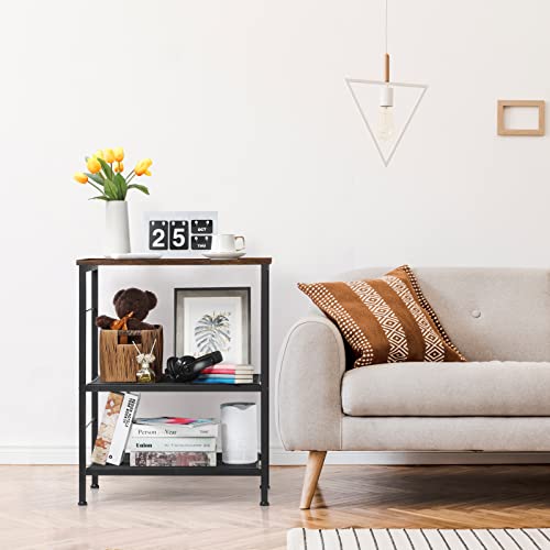 3 Tier Brown Rolling Utility Cart with Storage Z72909