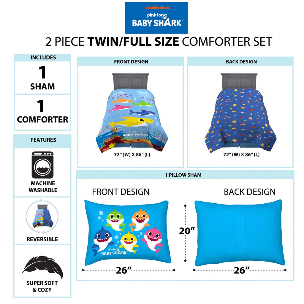 2-Piece Twin/Full Comforter Set, Reversible, Microfiber C4607