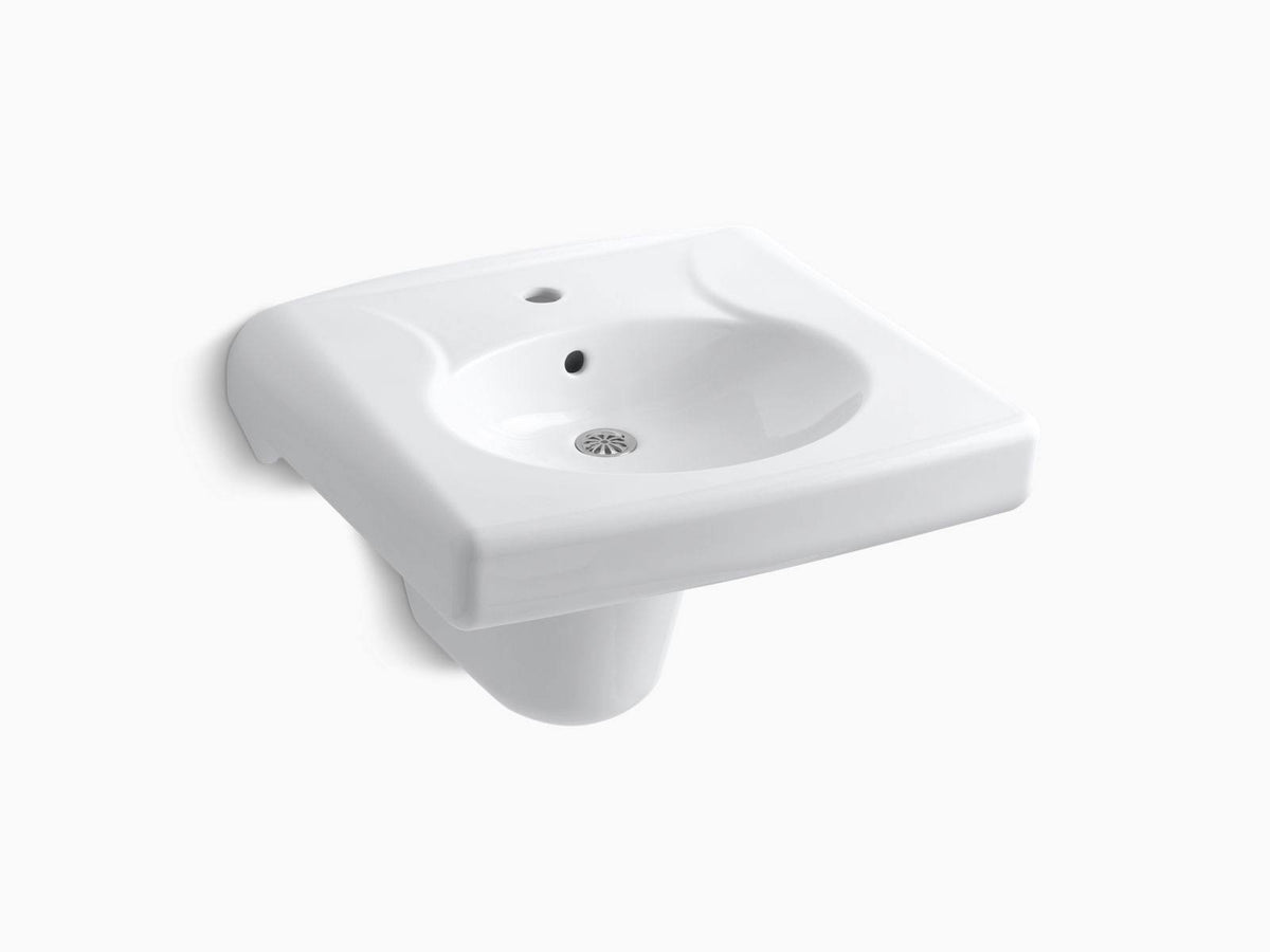 White Wall-Mount Bathroom Sink and Shroud X606269