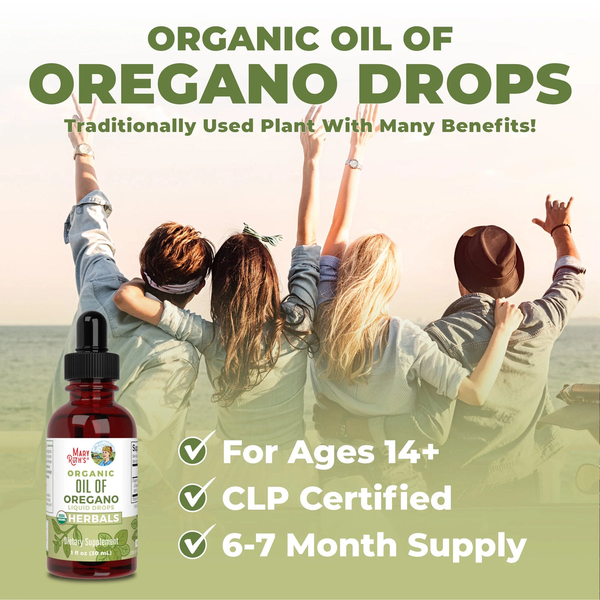 USDA Organic Oil of Oregano Liquid Drops, 1 fl oz / 30ml J3909