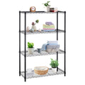 4 Tier Heavy Duty Adjustable Metal Shelving Unit with Wheels, Black E592054