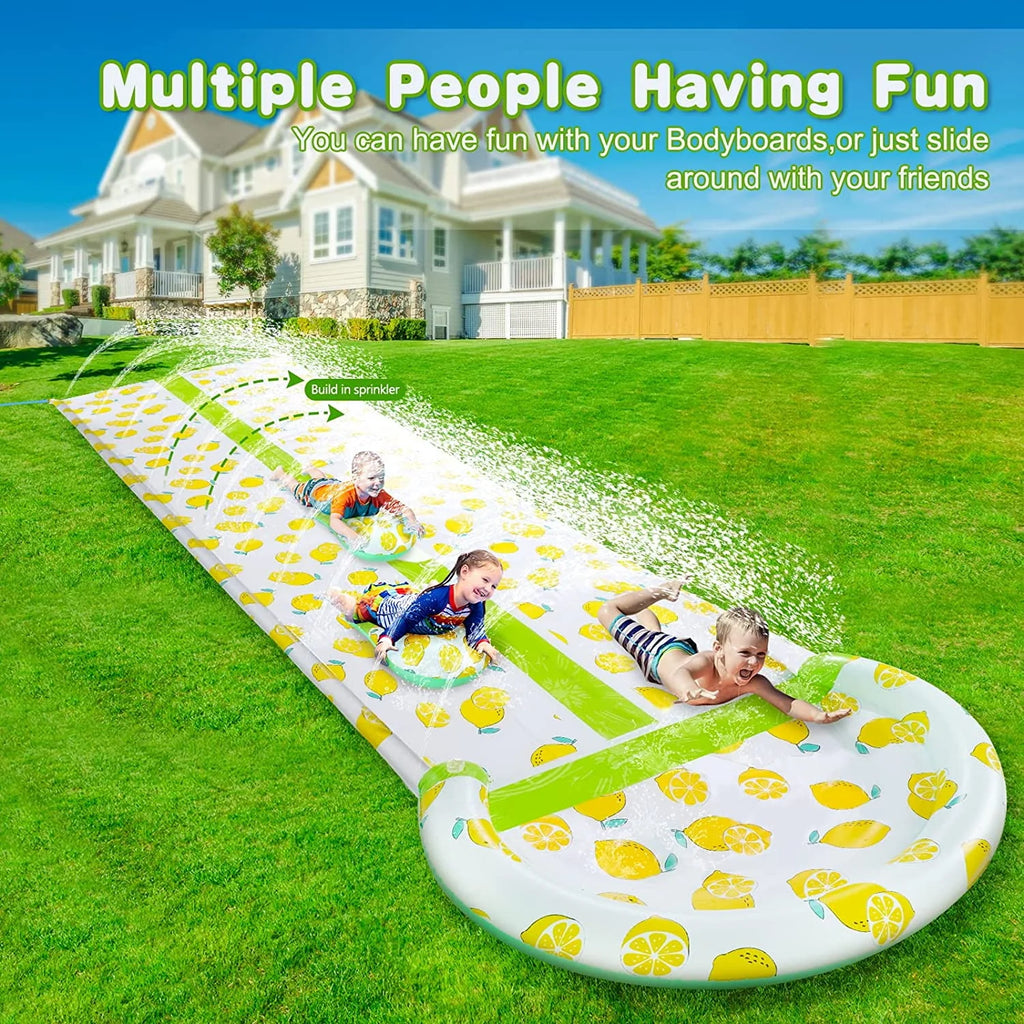 Inflatable Water Slide with Sprinkler and 2 Body Boards S605