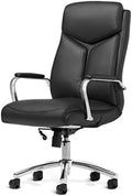 Bonded Leather Executive Rolling Swivel Chair with Chrome Metal Components C3003