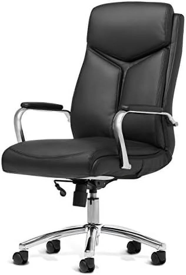 Bonded Leather Executive Rolling Swivel Chair with Chrome Metal Components C3003